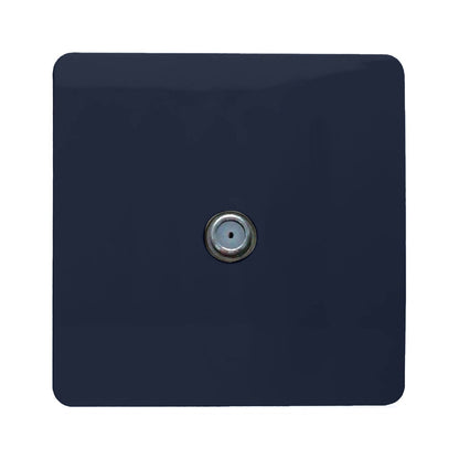 Trendi 1 Gang Artistic Modern Glossy Screwless Television Satellite Socket Navy