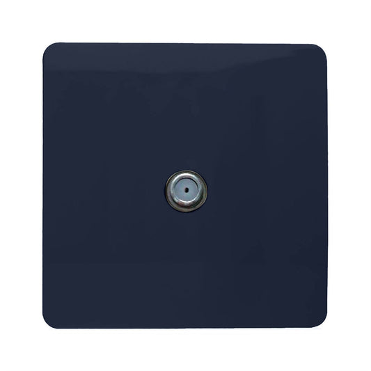 Trendi 1 Gang Artistic Modern Glossy Screwless Television Satellite Socket Navy
