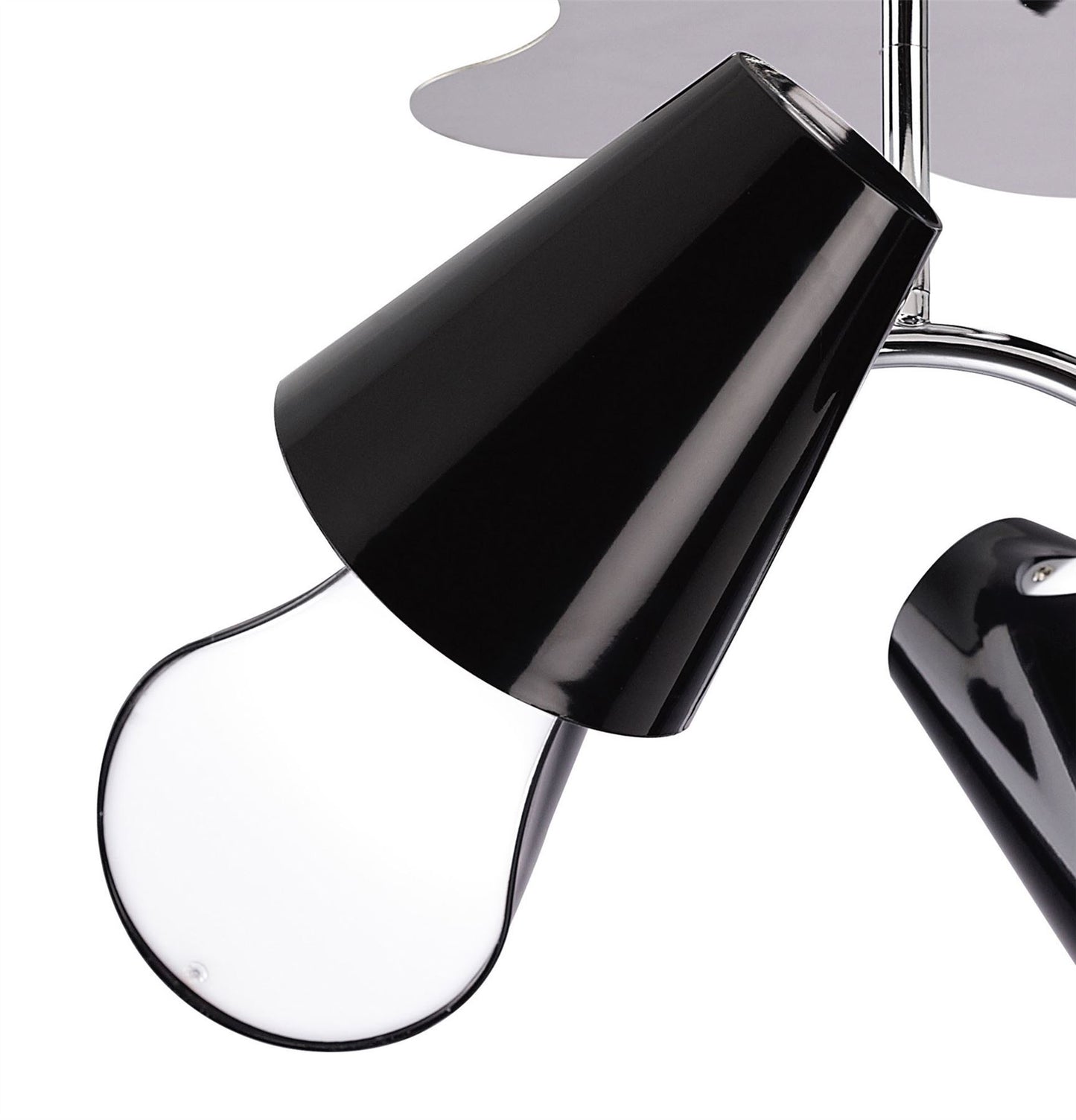 Mantra M1555 Ora Ceiling 2 Arm 4 Light E27, Gloss Black/White Acrylic/Polished Chrome