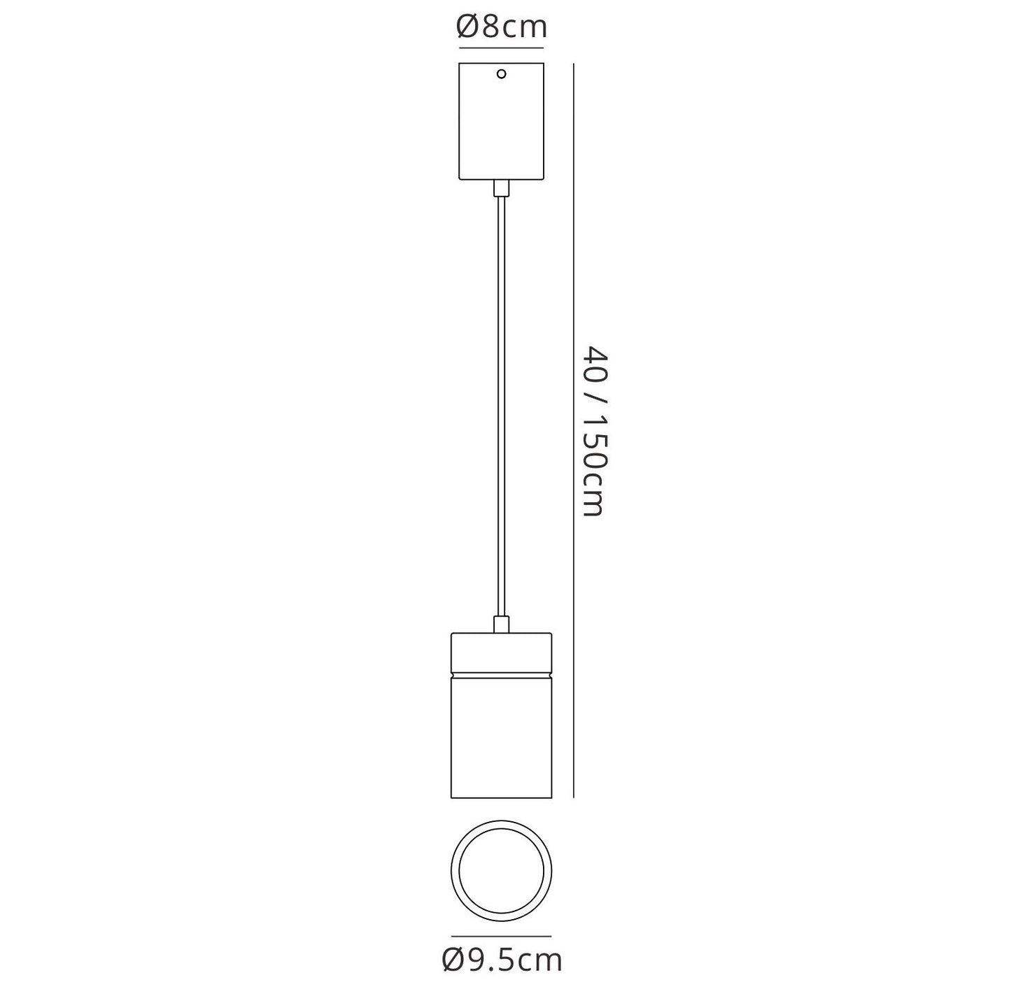 Mantra Fusion M5623 Aruba Pendant Small 9.5cm Round 1 x E27, Matt White