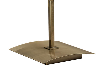Mantra Akira Table Lamp 2 Light E27, Antique Brass with Cream Shade