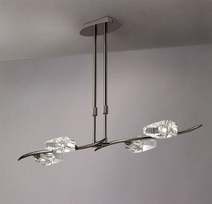 Mantra Eclipse Linear Telescopic 4 Light G9 Bar, Black Chrome