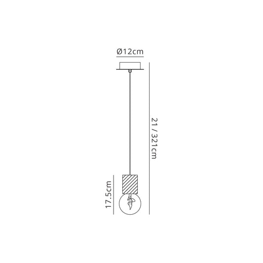 Mantra Galaxia 12cm Pendant Square, 1 Light E27, White/White Cement