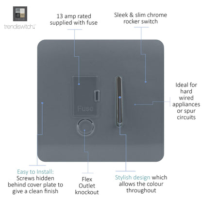 Trendi Artistic Modern Glossy Tactile Fused Spur Switch Warm Grey