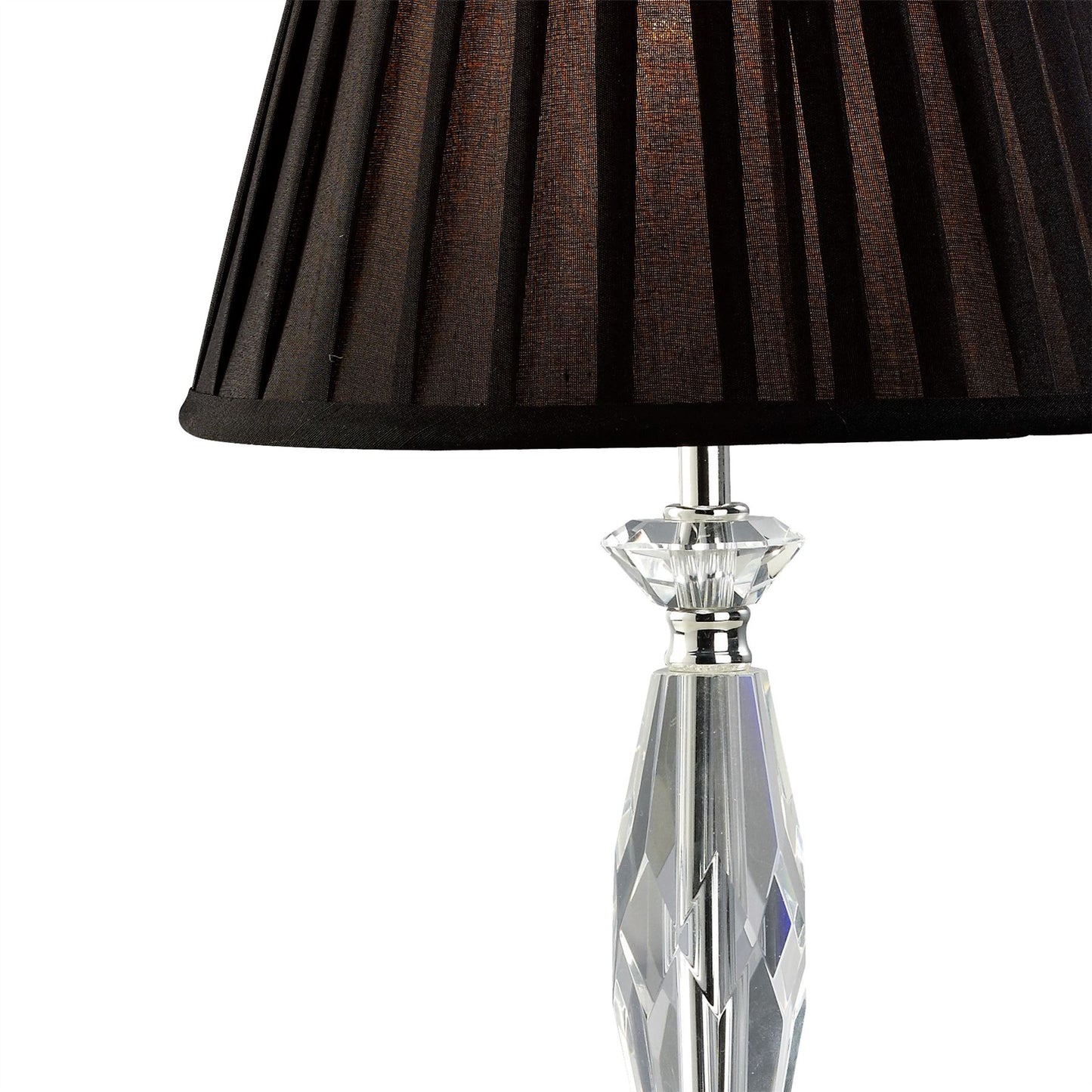 Diyas Nexon Crystal Table Lamp WITHOUT SHADE 1 Light E14 Silver Finish