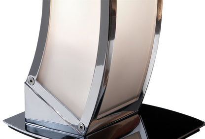 Mantra M0395 Duna E27 Table Lamp 1 Light E27, Polished Chrome/White Acrylic