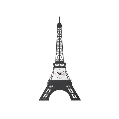 Diyas Home (DH) Infinity Eiffel Tower Clock Black Wall