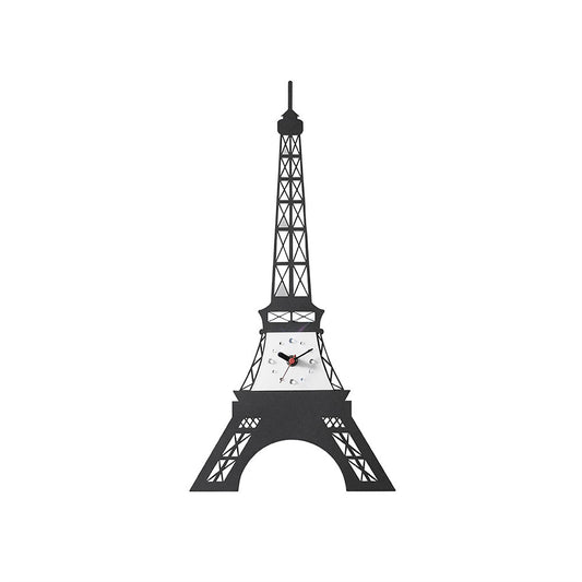 Diyas Home (DH) Infinity Eiffel Tower Clock Black Wall