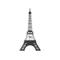 Diyas Home (DH) Infinity Eiffel Tower Clock Black Wall