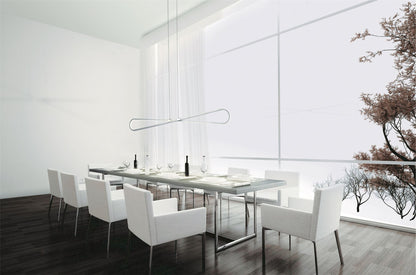Mantra M5870 Bucle Linear Pendant 42W LED 3000K, 3650lm, Polshied Chrome, White, White Acrylic, 3yrs Warranty