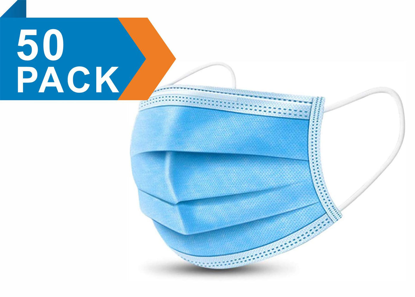 Deco Additions Disposable Protective Mask, (Pack 50) Medical High Standard PP Non-Woven Fabrics, Filtering Effects Of Raw Materials =95%, Breathable & Comfortable.