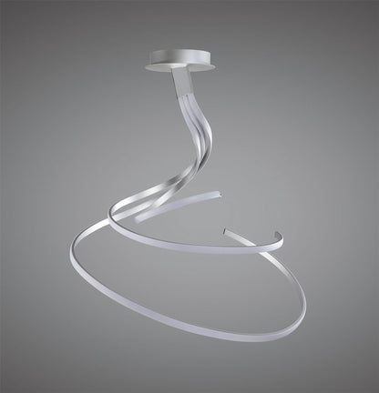 Mantra M5003 Nur XL Semi Ceiling 80W LED 3000K, 6200lm, Silver/Frosted Acrylic/Polished Chrome, 3yrs Warranty - M5003 Ceiling