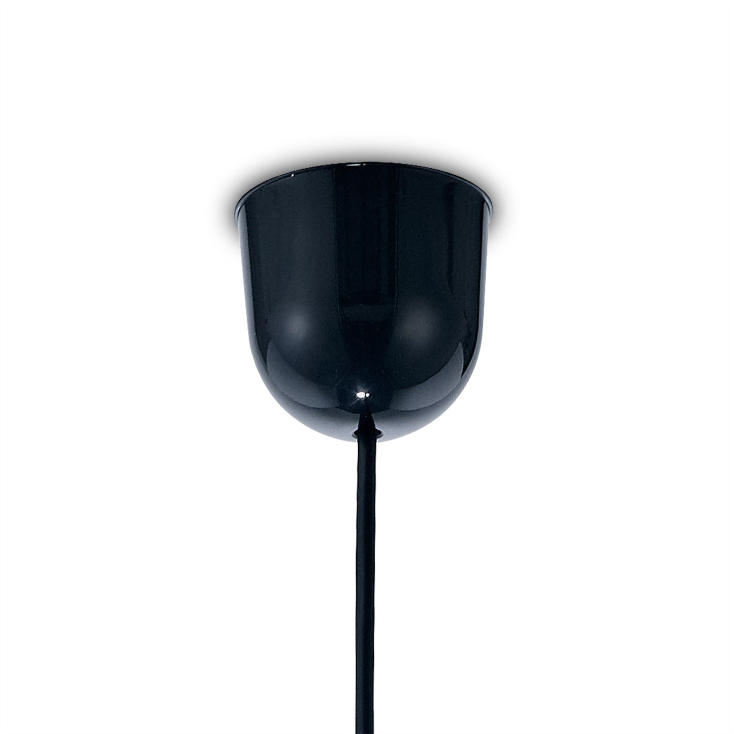 Deco Dako Black Pendant 1 Light E27 with 300 x 200mm Metallic Gun Metal Finish Cylinder Shade, c/w Ceiling Bracket