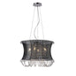 Diyas Lanzo 49cm  Round 4 Light E14 Black Chrome/Crystal Ceiling Pendant Light Fitting