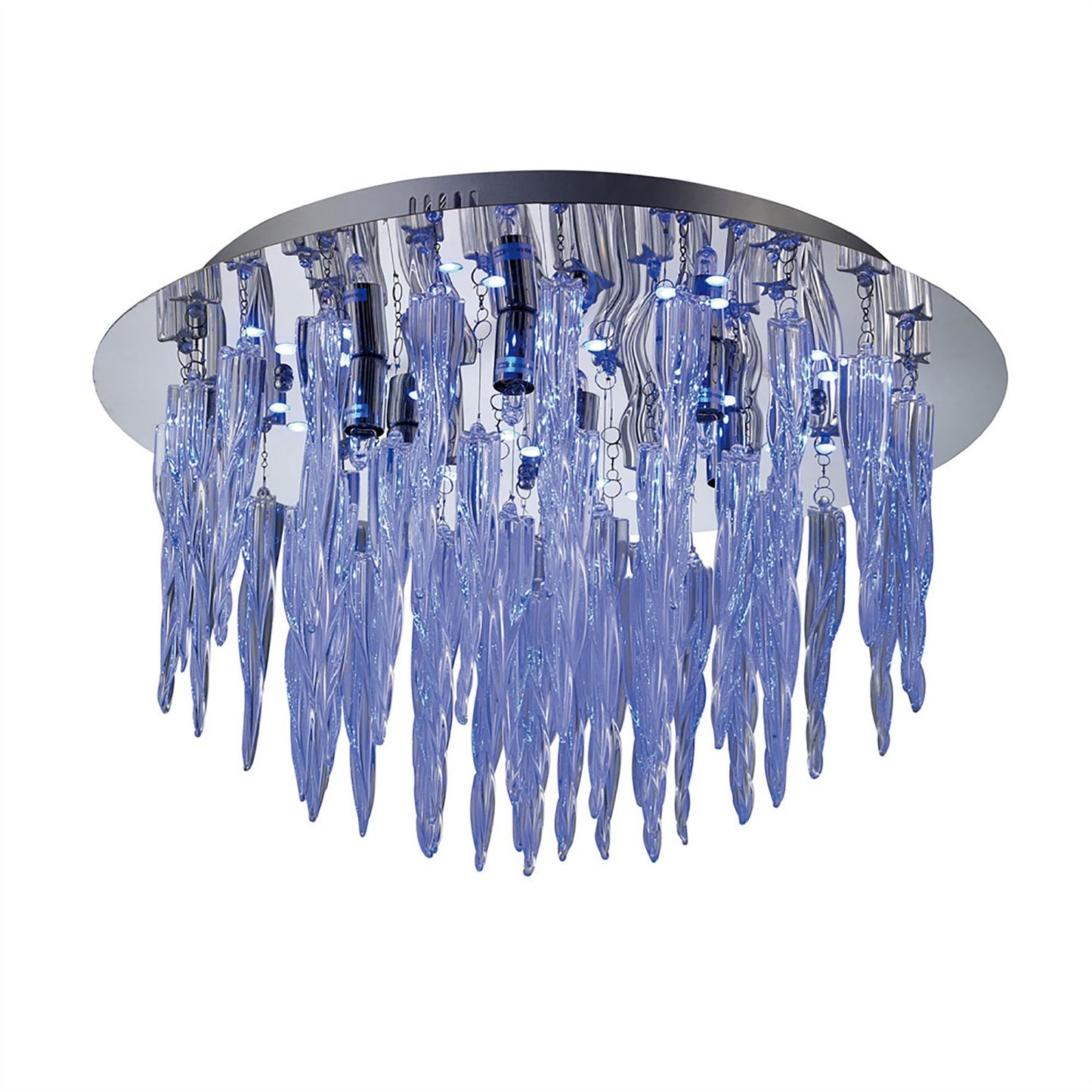 Diyas Tropez 50cm  6 Light G9 with RGB LEDs and Remote Control Polished Chrome/Glass Ceiling Light Fitting