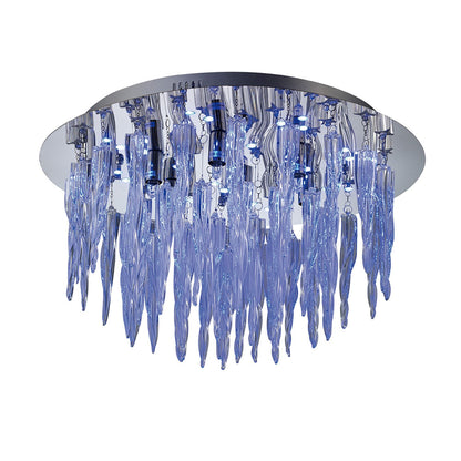 Diyas Tropez 50cm  6 Light G9 with RGB LEDs and Remote Control Polished Chrome/Glass Ceiling Light Fitting