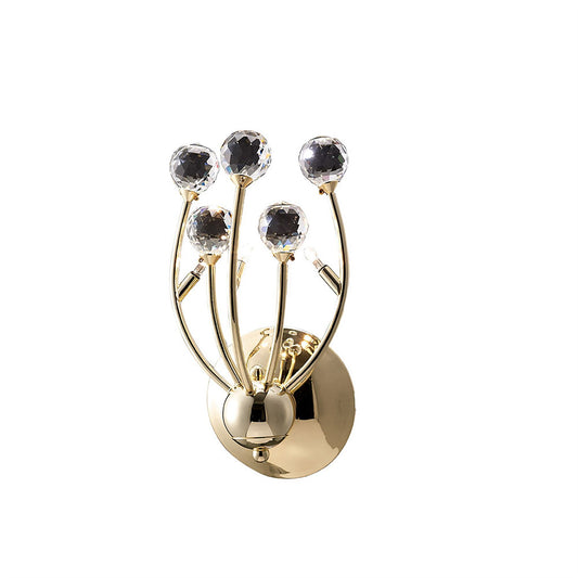 Diyas Xeena Wall Light Switched 3 Light G4 French Gold/Crystal, NOT LED/CFL Compatible