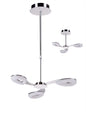 Mantra Fusion Juno 58cm Telescopic Convertible To Semi Flush 3 Light 15W LED 3000K, 1350lm, Satin Aluminium/Frosted Acrylic/Polished Chrome, 3yrs Warranty