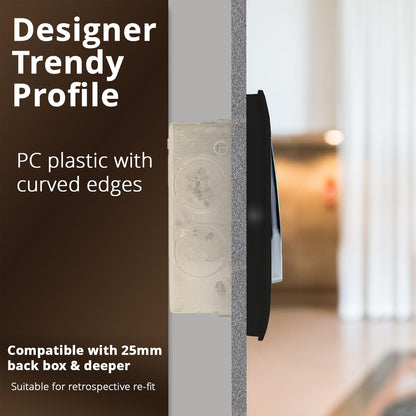 Trendi 1 Gang Retractive Black