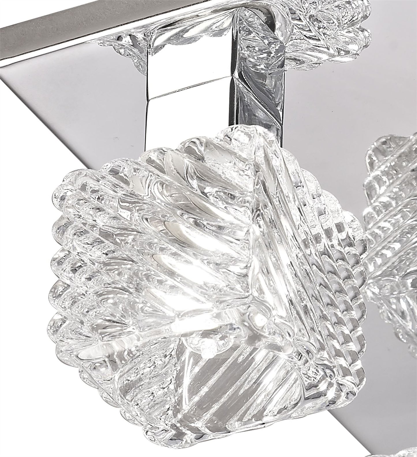 Deco Accor Ceiling Flush 5 Light G9, 230mm Square, Polished Chrome/Clear Glass