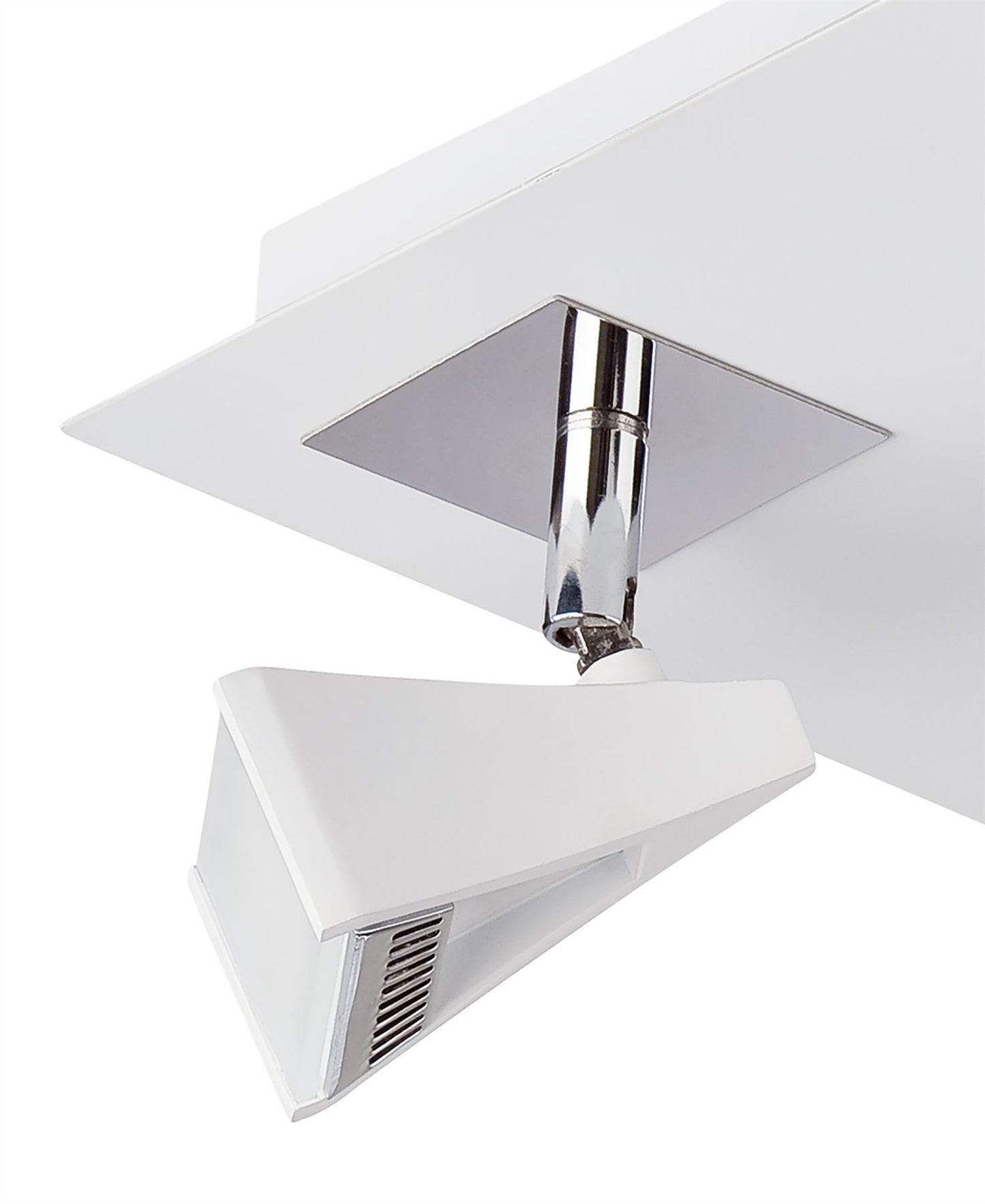 Mantra Fusion Filippo Spot Light 4 Light LED Square 20W 3000K, 1750lm, Matt White/Polished Chrome, 3yrs Warranty