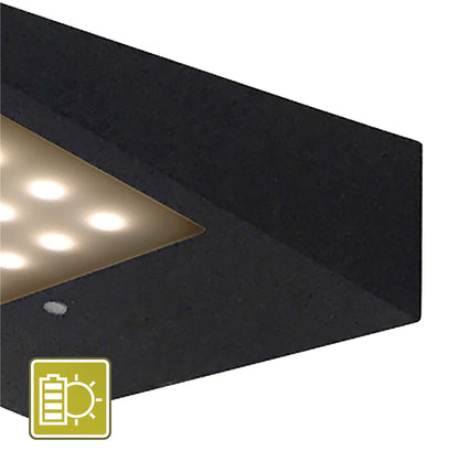 Mantra Fusion Yeti Solar/Sensor Wall Light, 2.2W LED, 3000K, 188lm, IP54, Graphite, 3yrs Warranty
