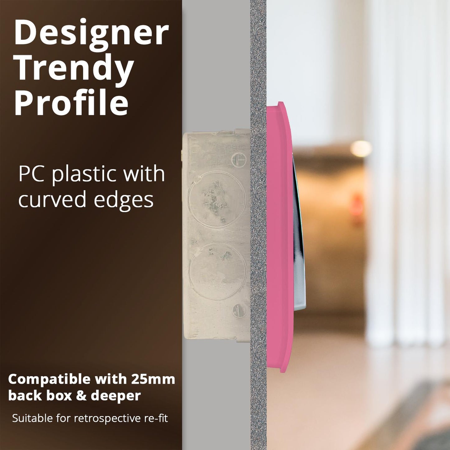 Trendi Artistic Modern Glossy  Home Automation Switch Pink