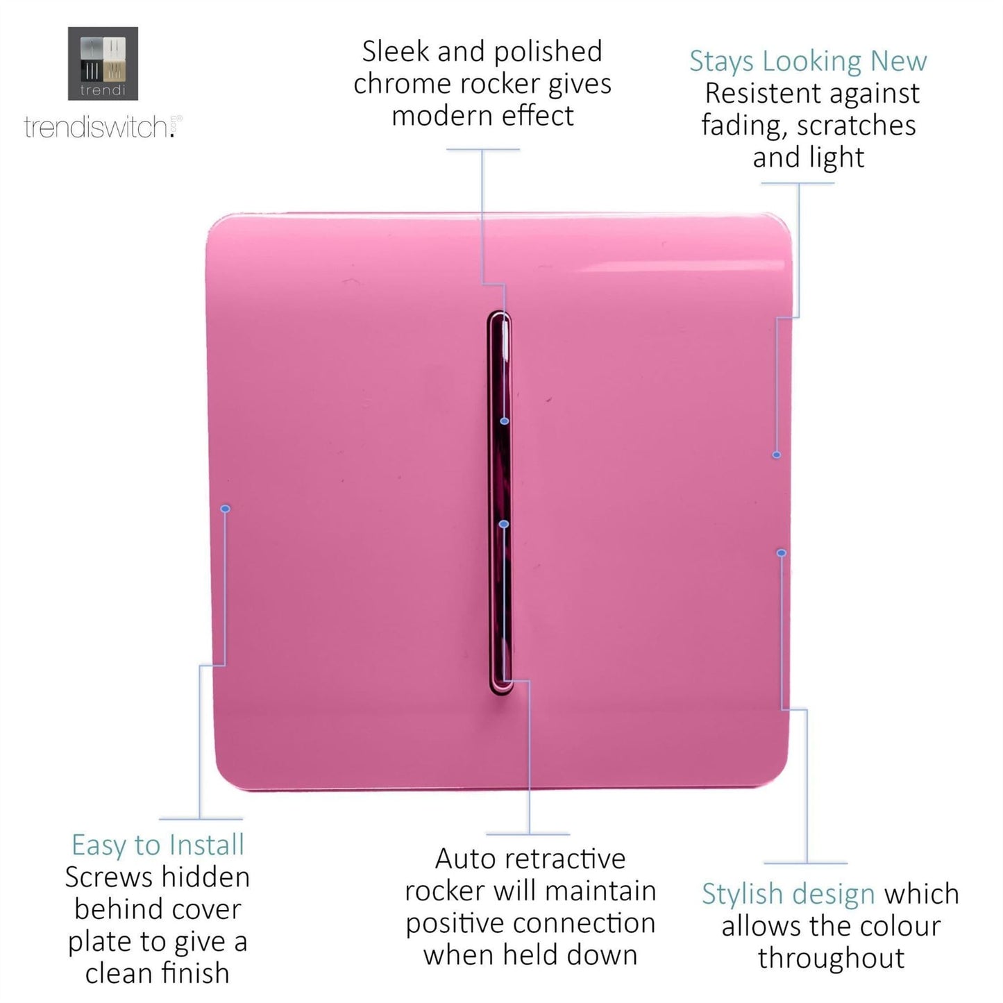 Trendi Artistic Modern Glossy  Home Automation Switch Pink