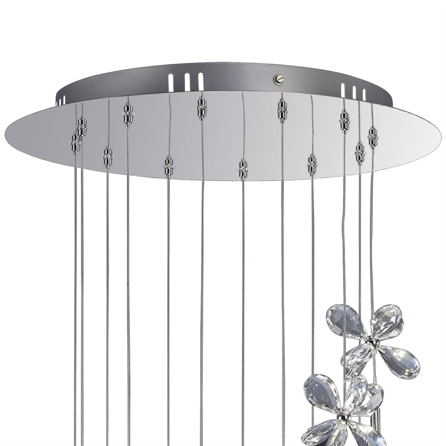 Diyas Aviva 45cm  12 Light 4000K LED Polished Chrome/Crystal Ceiling Pendant Light Fitting