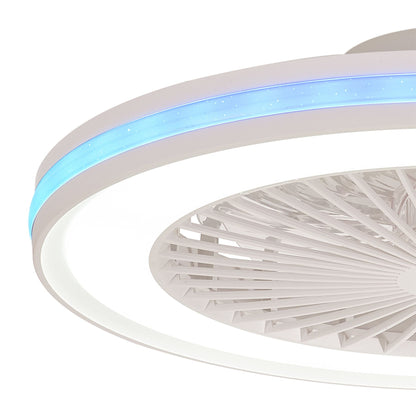 Gamer 53cm 60W LED Dimmable White/RGB Ceiling Light With Built-In 26W DC Reversible Fan, c/w Remote Control, 4200lm, White