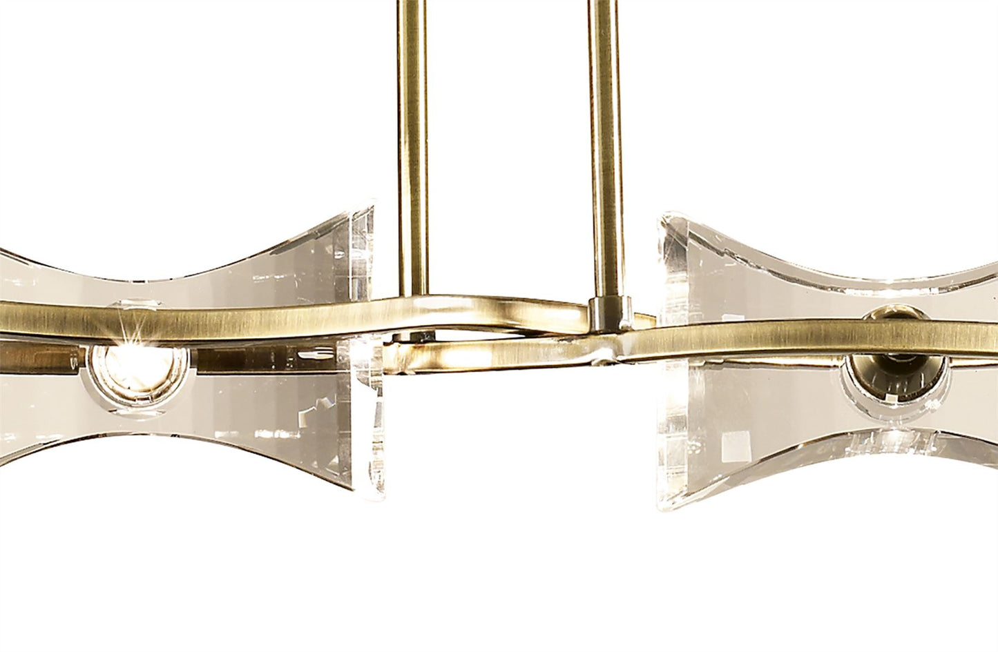 Mantra Kromo Linear Telescopic 4 Light G9 Line, Antique Brass