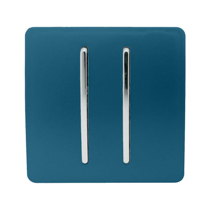 Trendi 2 Gang Artistic Modern Glossy Tactile Home Automation Switch Midnight Blue