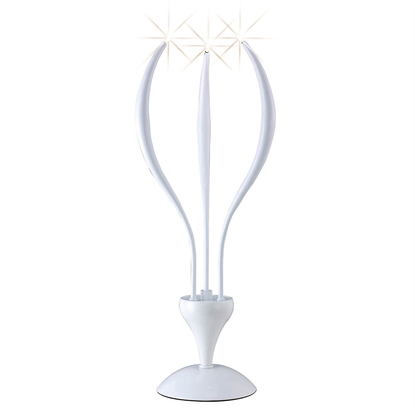 Diyas Llamas Table Lamp 3 Light G4, Gloss White, NOT LED/CFL Compatible