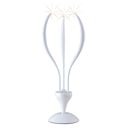 Diyas Llamas Table Lamp 3 Light G4, Gloss White, NOT LED/CFL Compatible