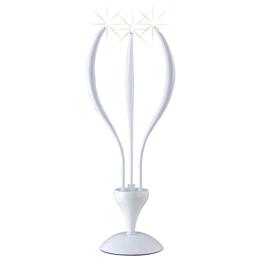 Diyas Llamas Table Lamp 3 Light G4, Gloss White, NOT LED/CFL Compatible