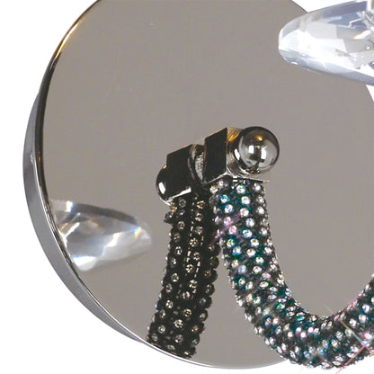 Diyas Elena Wall Light Switched 1 Light E14 Black Chrome/Crystal