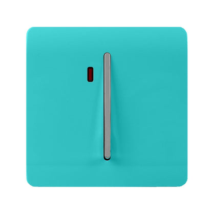 Trendi Artistic Modern Glossy 45 A Tactile Light Switch & Neon Insert Bright Teal