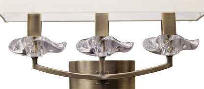 Mantra Akira Wall Light Switched 3 Light E14, Antique Brass with Cream Shade