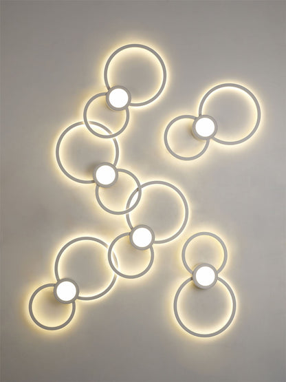 Mantra Fusion M6230 Mural Wall Light Circles, 24W, 3000K, 1440lm, White, 3yrs Warranty