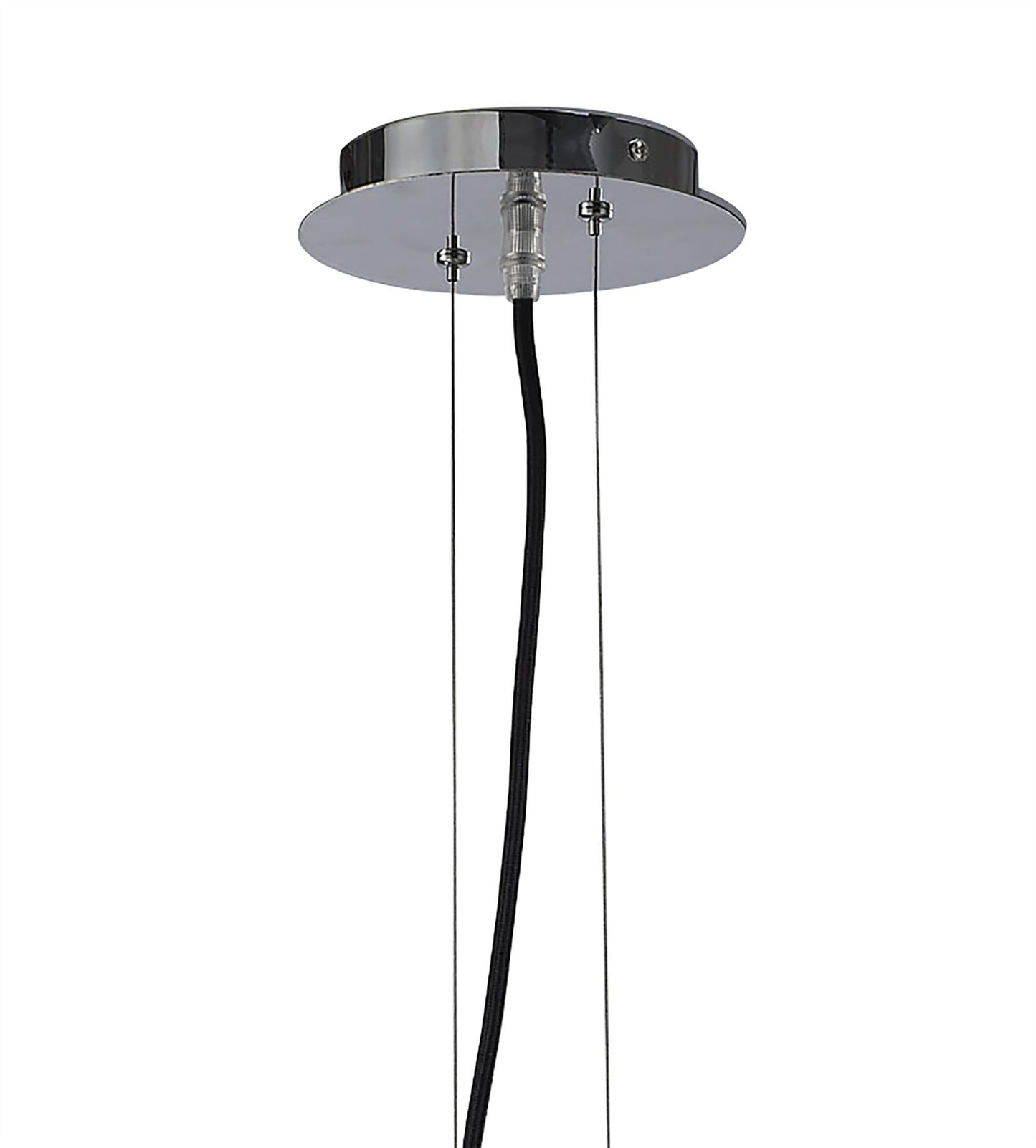 Mantra Pasion Rectangular Pendant 3 Light E27, Gloss Black/White Acrylic/Polished Chrome, CFL Lamps INCLUDED