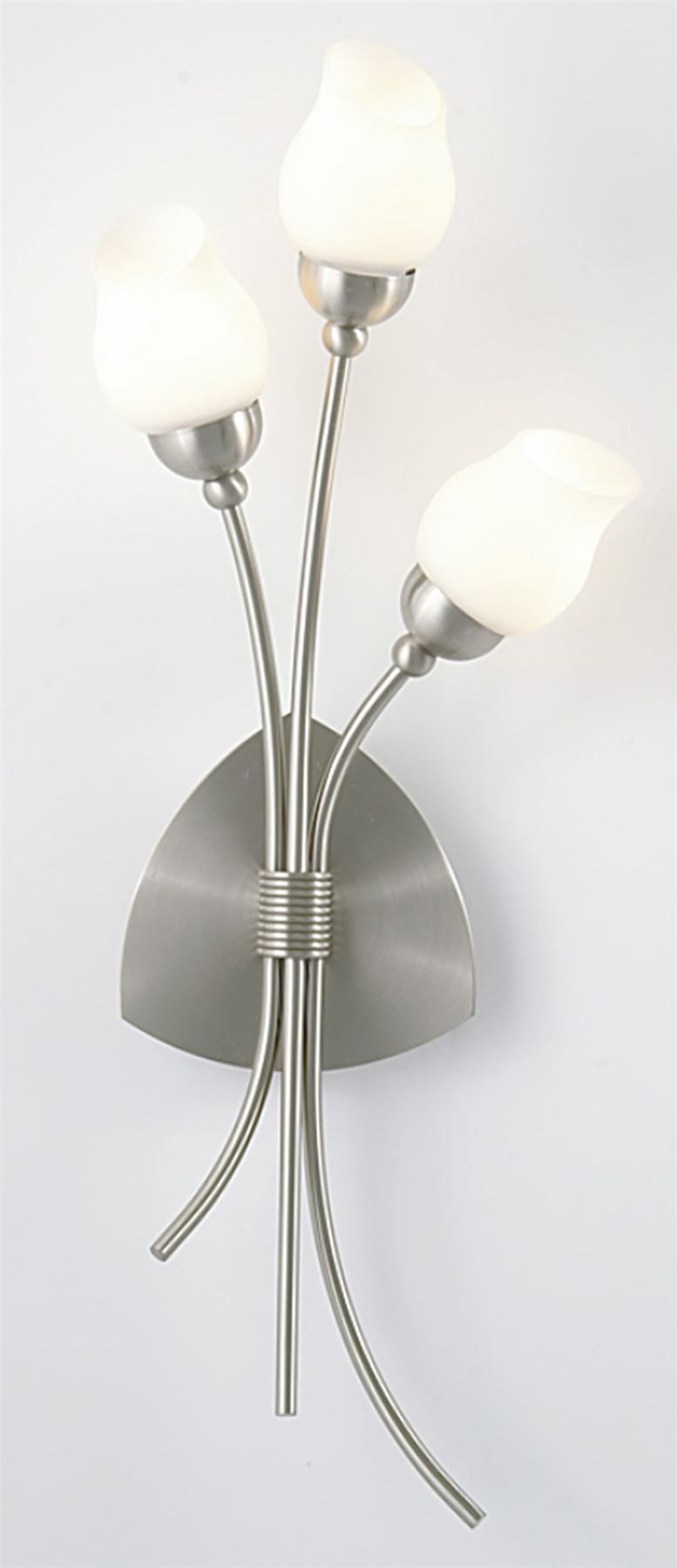 Diyas Rimini Wall Light 3 Light G9 Satin Chrome/Opal Glass