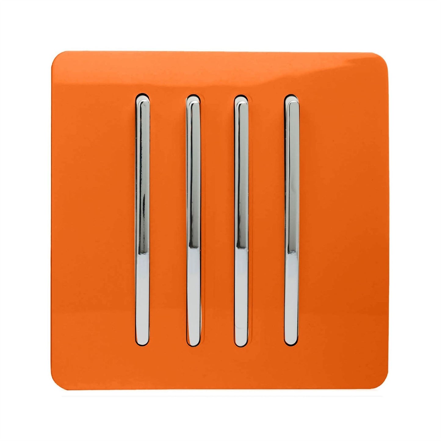 Trendi 4 Gang 2 Way Artistic Modern Glossy 10 Amp Rocker Tactile Light Switch Orange