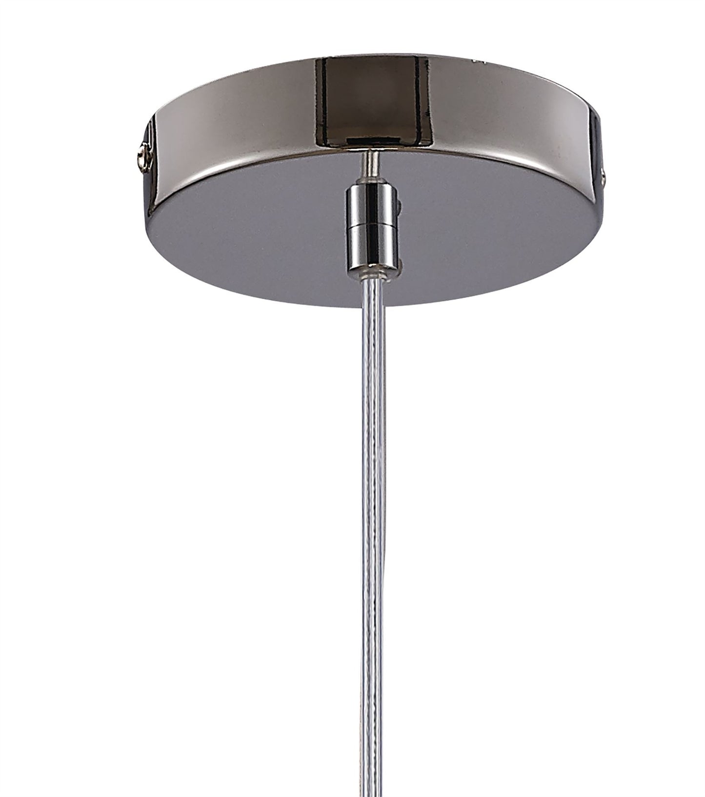 Deco Charon Single Oval Pattern Pendant 1 Light E27 Polished Chrome