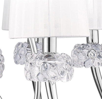 Mantra M4630 Loewe 2 Tier Pendant 6+3 Light E14, Polished Chrome with White Shades