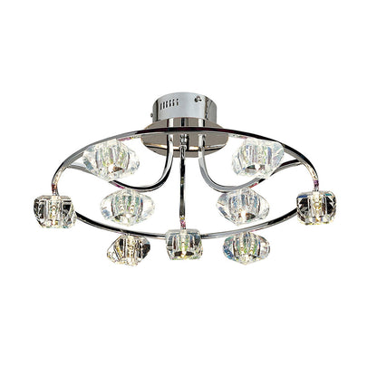 Diyas Polana 56cm Semi Flush Round 9 Light G4 Polished Chrome, NOT LED/CFL Compatible