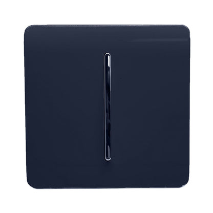 Trendi 1 Gang 2 Way 10 Amp Rocker Chrome Light Switch Glossy Navy