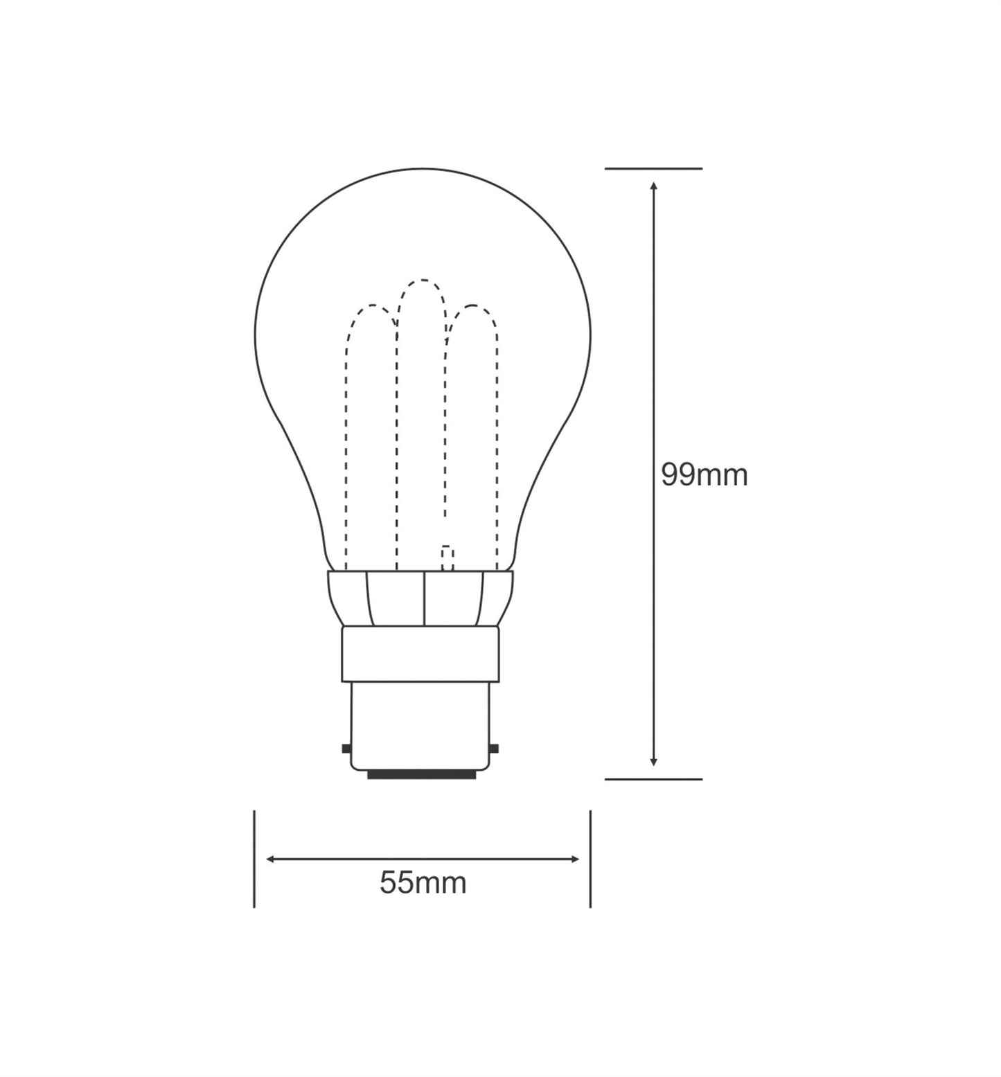Luxram Super Mini GLS B22 7W 2700K Compact Fluorescent Compact