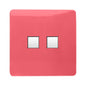 Trendi Artistic Modern Glossy Tactile 2 Gang Telephone Socket Strawberry