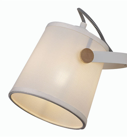 Mantra M5461 Nordica II Position Pendant 3 Light 3x23W E27, White/Beech with White Shades