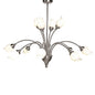 Diyas Rimini 69cm  12 Light G9 Satin Chrome/Opal Glass Ceiling Pendant Light Fitting